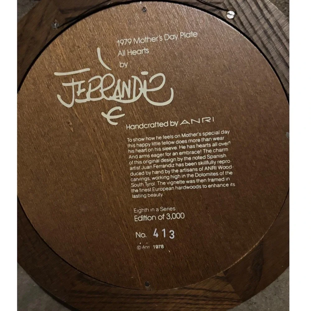 ANRI Juan Ferrandiz Wood Wall‎ Plaque Lot of 4 1979-1982 Italy